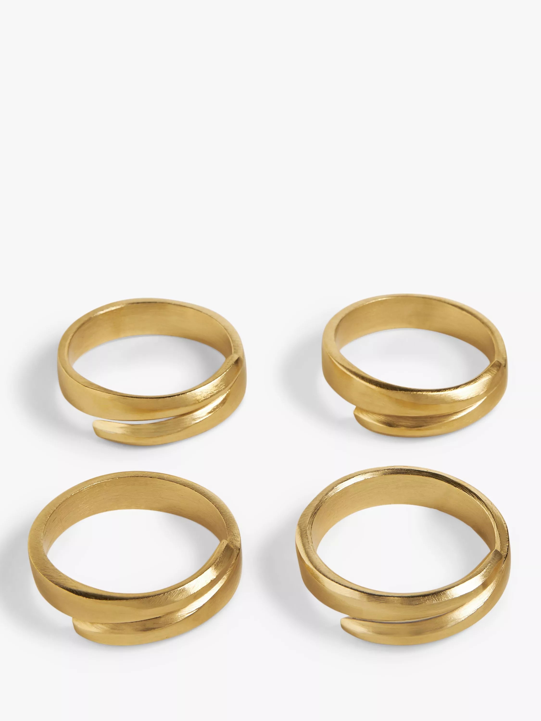 John Lewis gold metal napkin rings set of 4 - British product