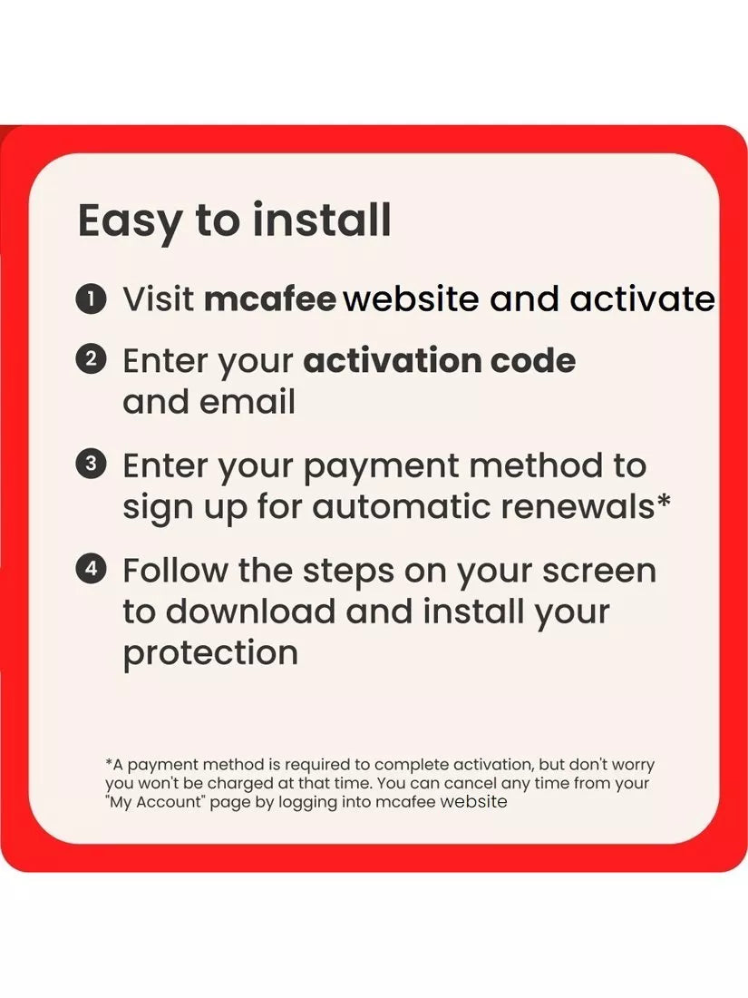 McAfee Total Protection security software 5 devices, imported from the UK