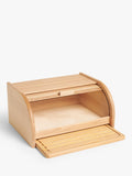 John Lewis beech wood bread bin with roll top - British product