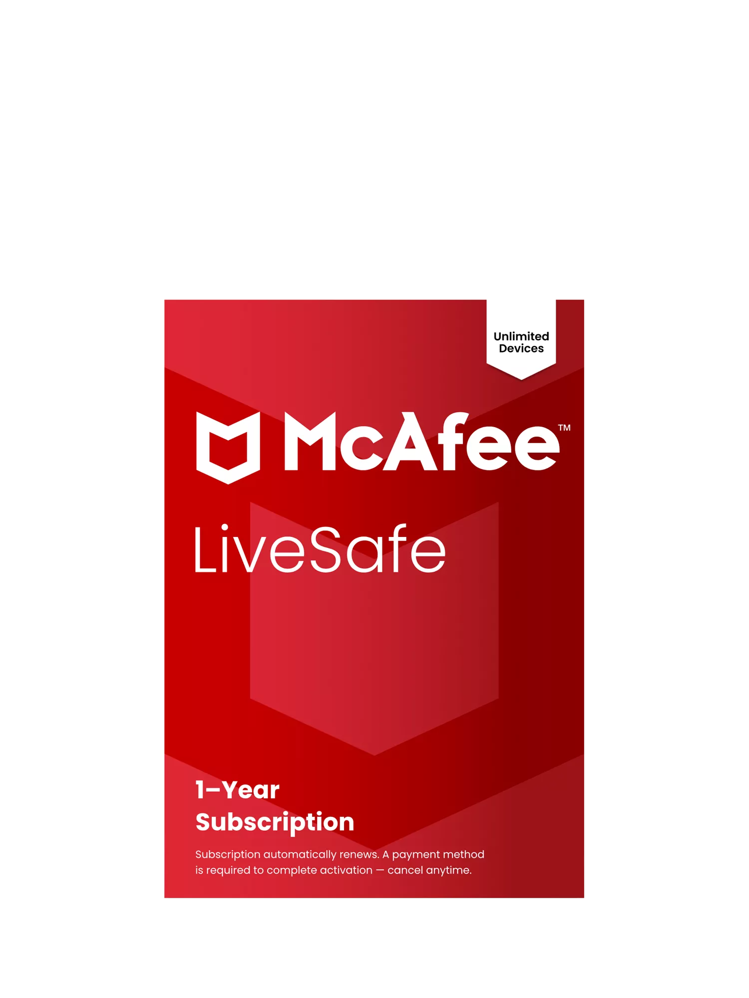 McAfee antivirus subscription unlimited devices 1 year (British brand)