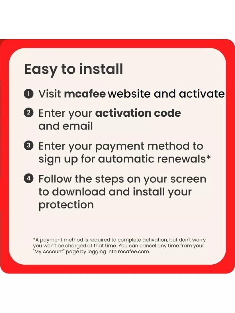 McAfee antivirus subscription unlimited devices 1 year (British brand)