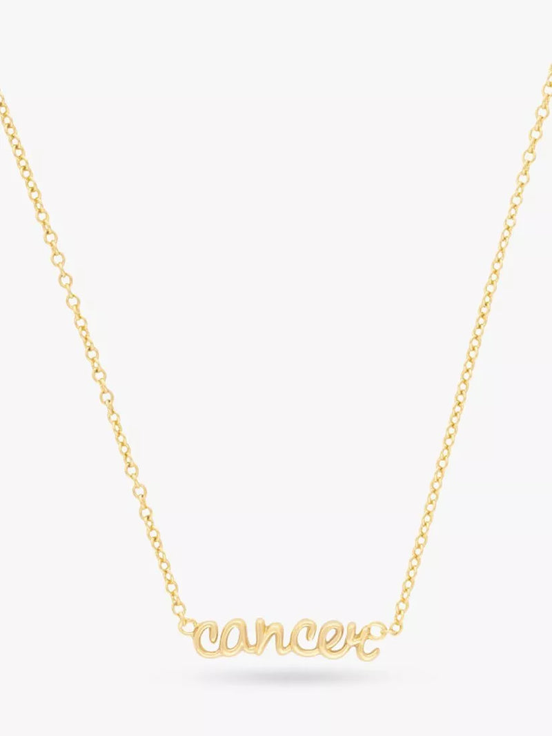 Wanderlust + Co Zodiac chain necklace gold plated brass pendant - British product