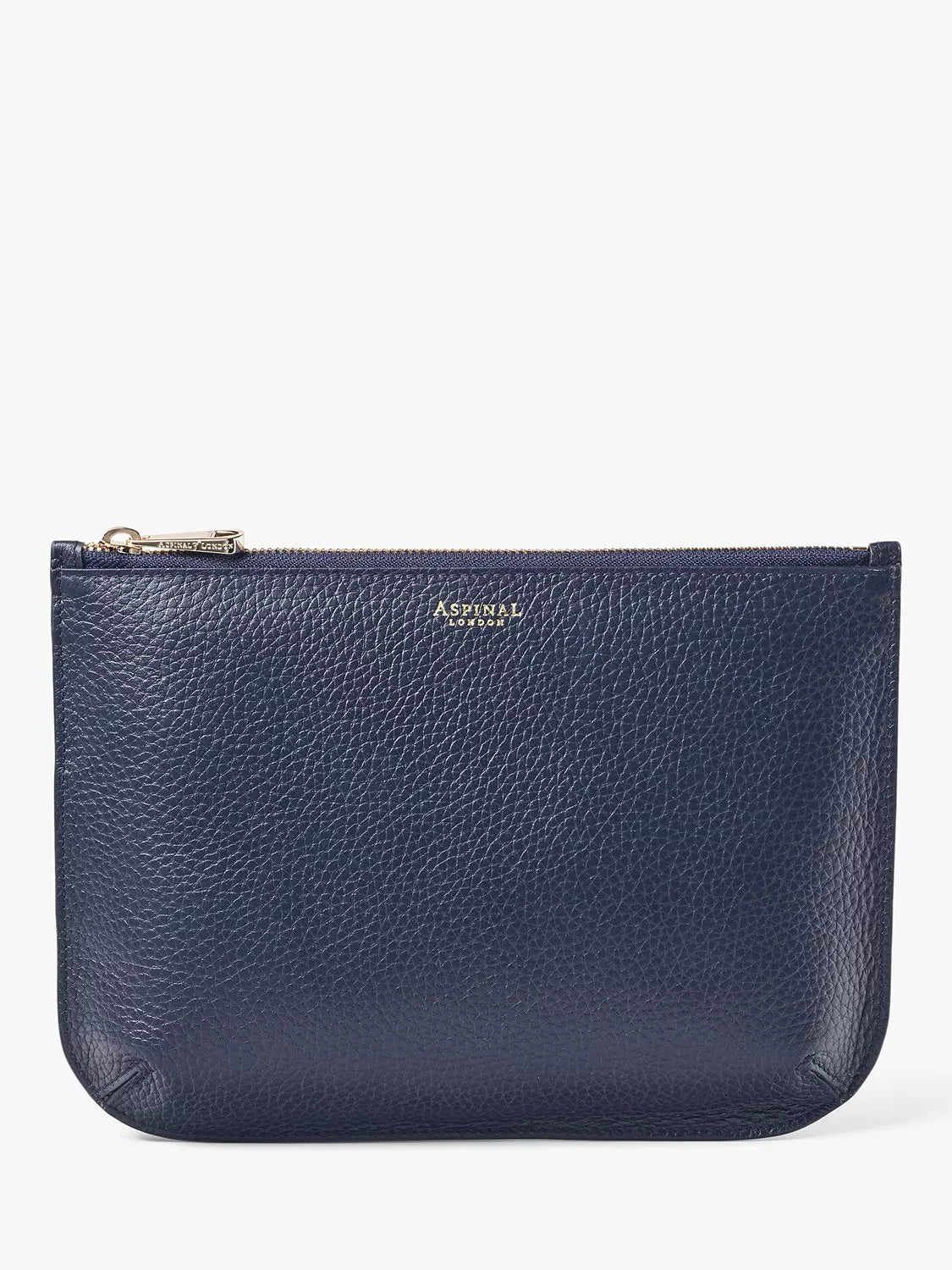 Aspinal of London Large Ella Pebble Grain leather pouch (British brand)
