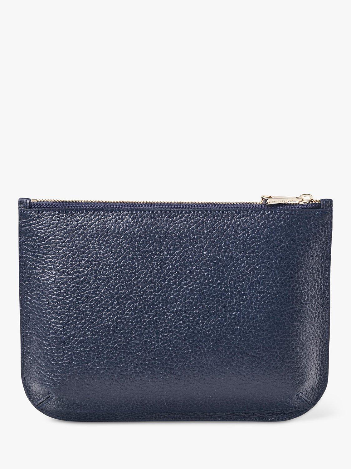 Aspinal of London Large Ella Pebble Grain leather pouch (British brand)