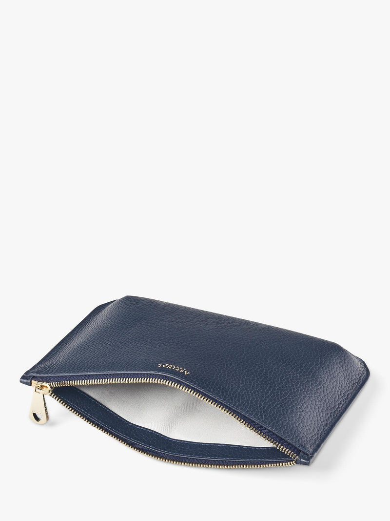 Aspinal of London Large Ella Pebble Grain leather pouch (British brand)