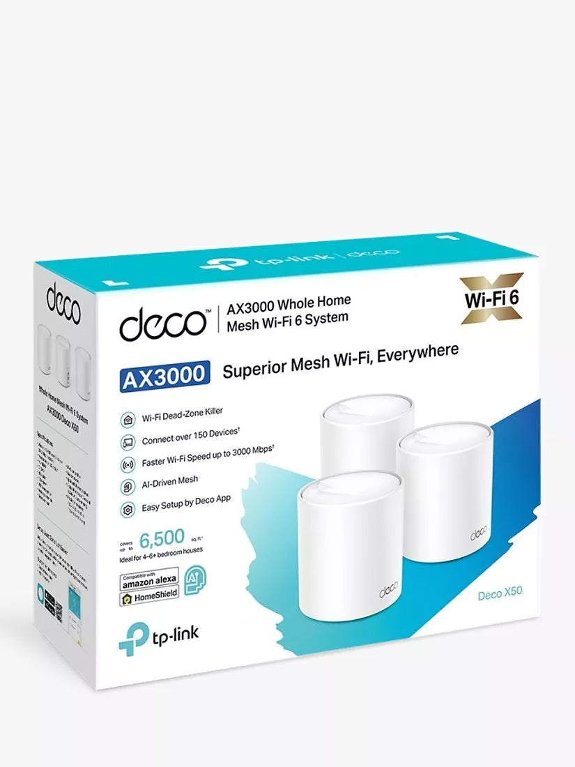 TP-Link Deco X50 whole home mesh Wi-Fi system 3-pack, UK version