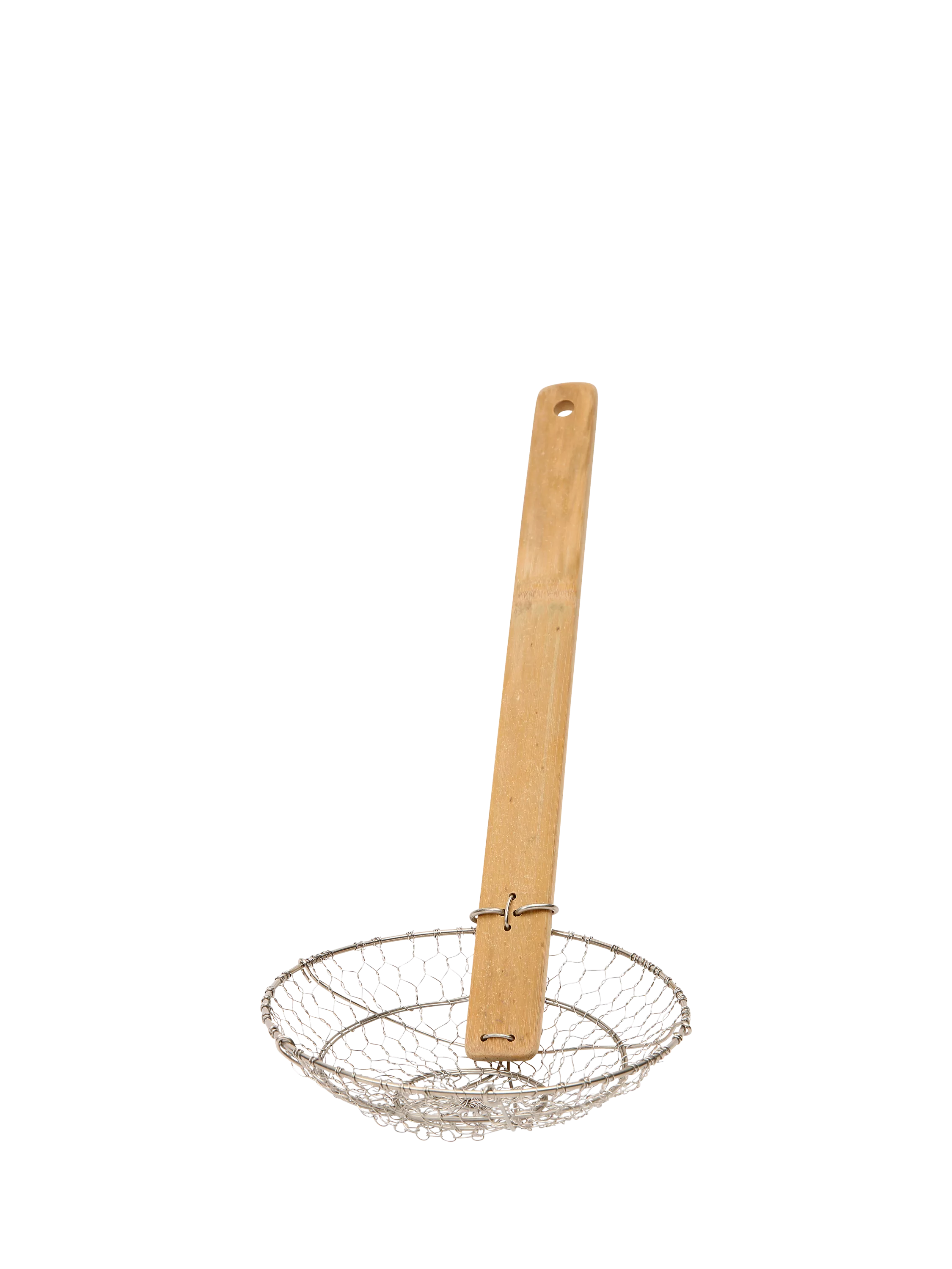 School Of Wok stainless steel wok strainer with bamboo handle, imported from the UK