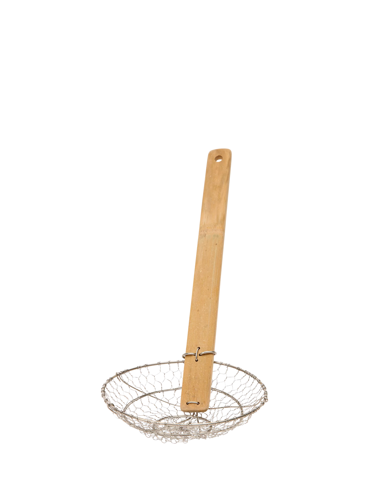 School Of Wok stainless steel wok strainer with bamboo handle, imported from the UK