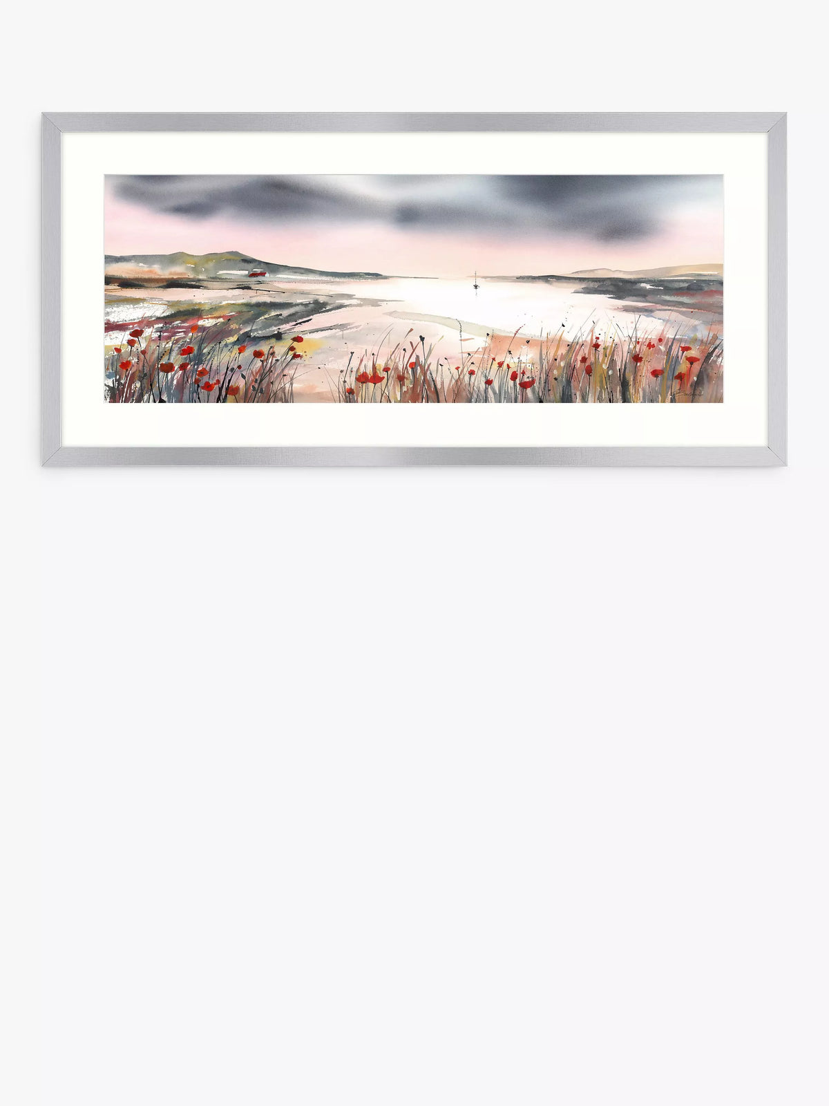 John Lewis framed print poppy landscape 49.5x104.5cm (British brand)