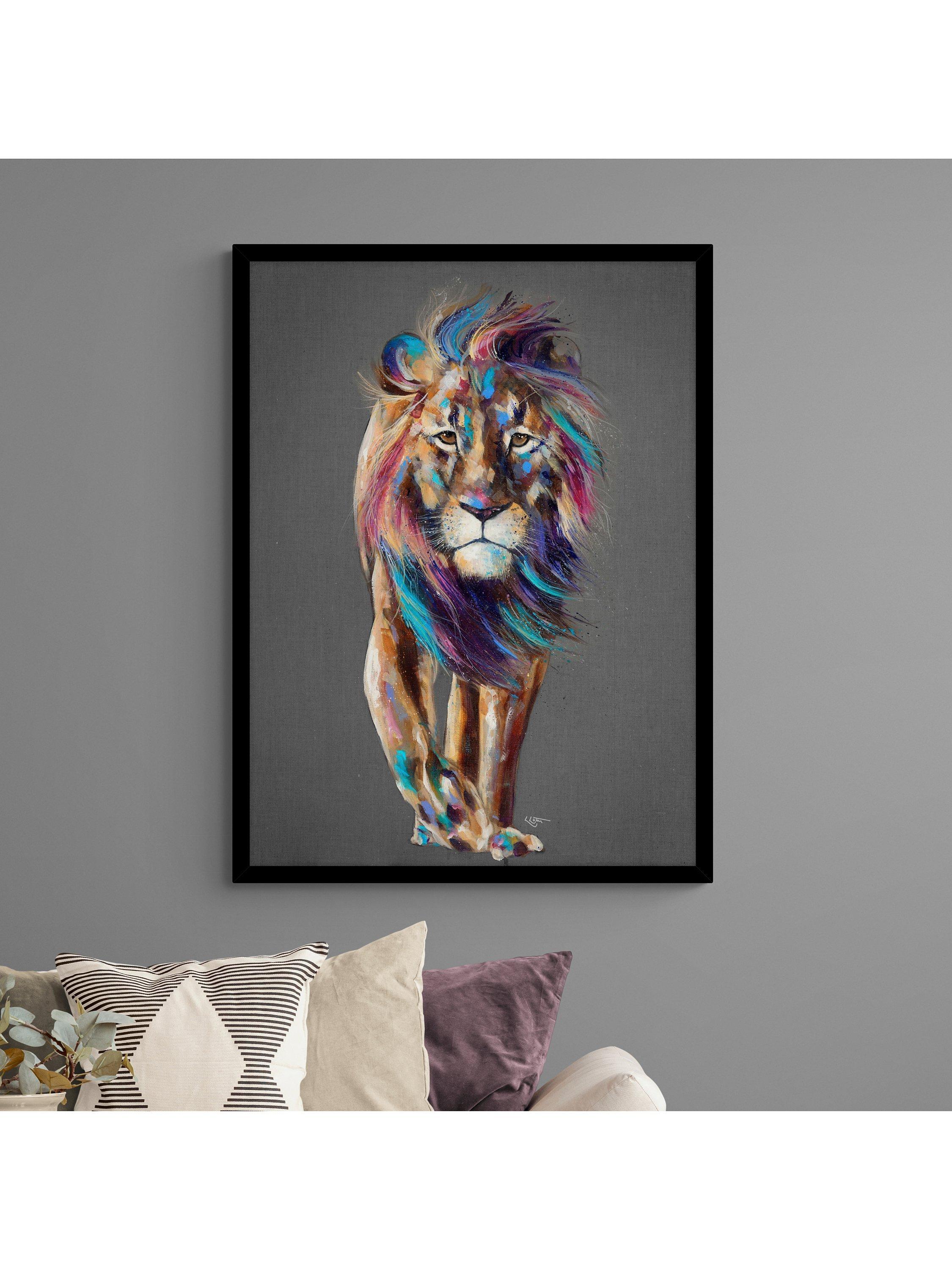 John Lewis „Pride“ Löwen gerahmter Druck 104,5 x 74,5 cm (britische Marke)