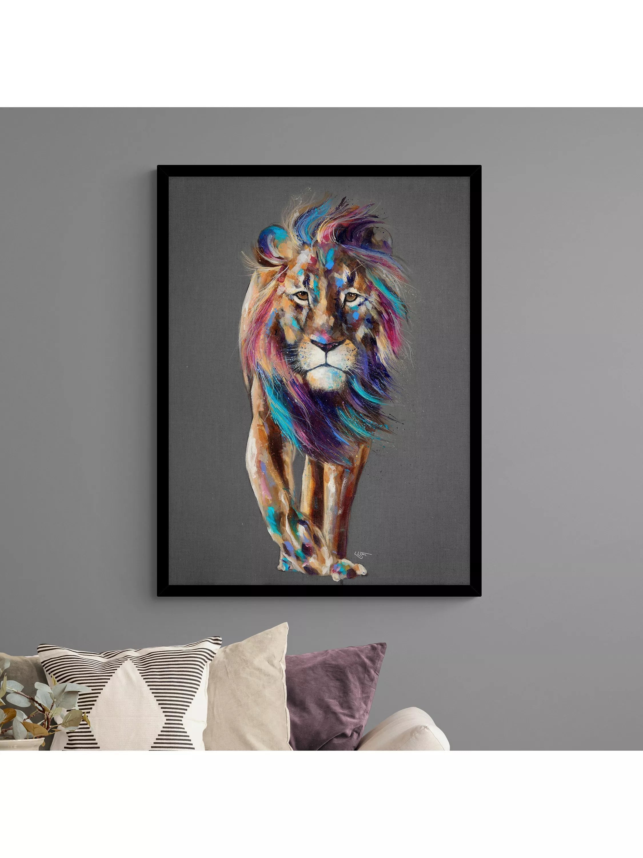 John Lewis 'Pride' lion framed print 104.5x74.5cm (British brand)