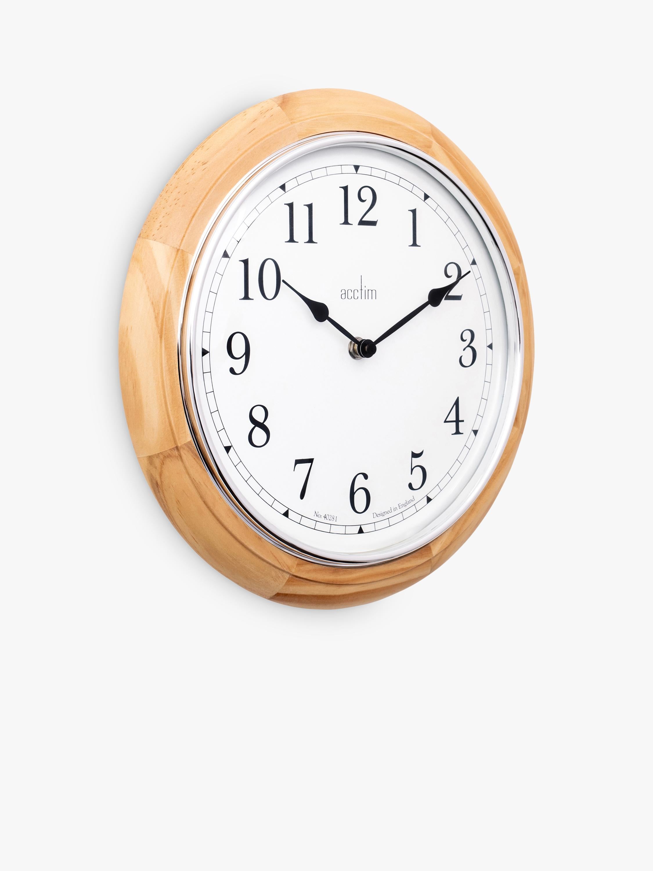 Acctim Winchester light wood wall clock 31cm - British product
