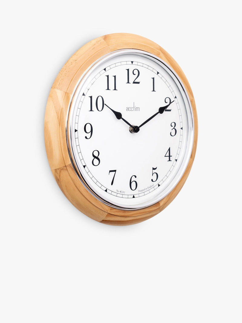 Acctim Winchester light wood wall clock 31cm - British product