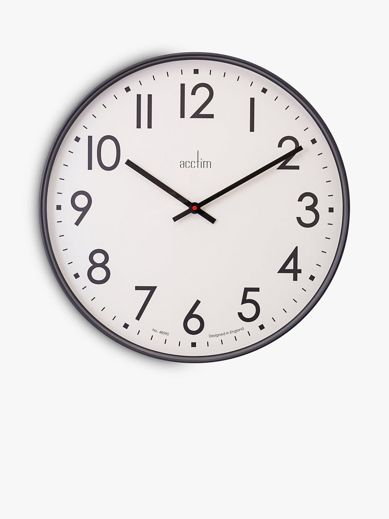 Analogue Wall Clock 50cm with Geometric Arabic Numerals and Deep Casing