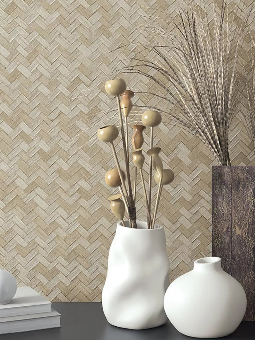 Galerie rattan weave wallpaper in matte finish (British brand)