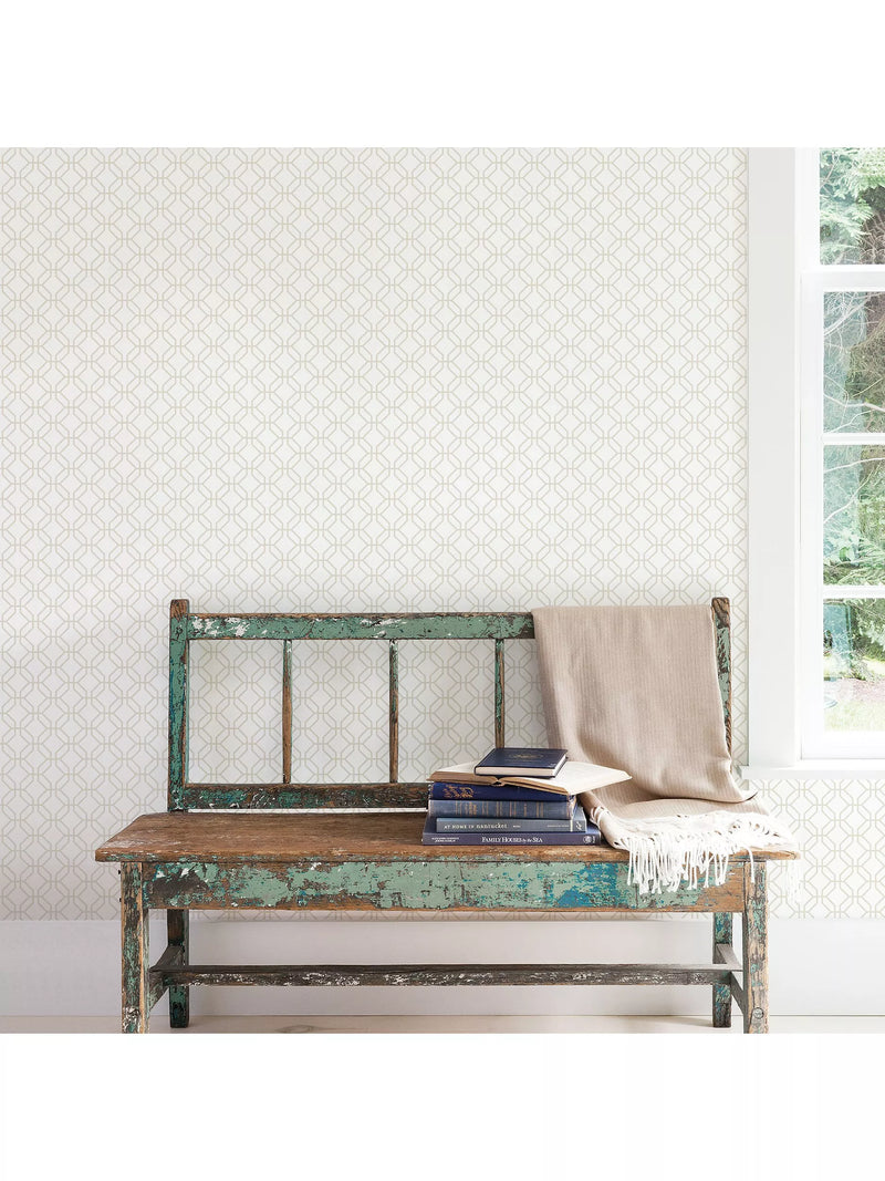 Galerie trellis wallpaper in summer shades (British brand)