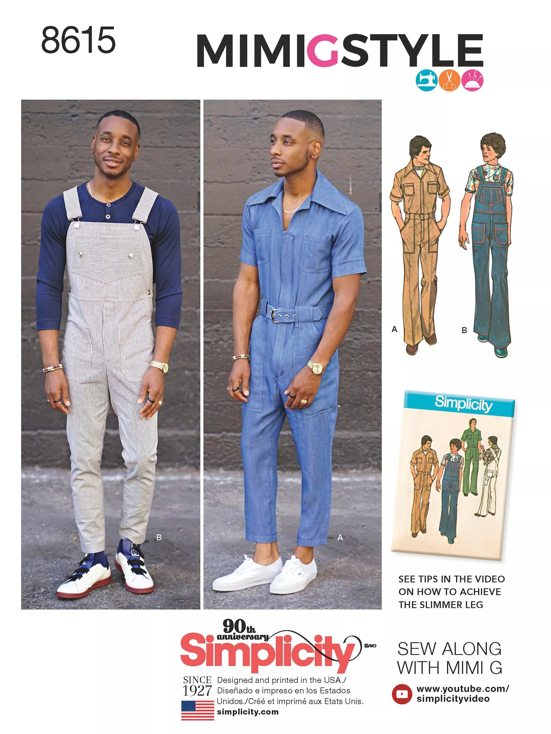 Simplicity sewing pattern Men's Vintage Jumpsuit and Overalls S8615 - British product