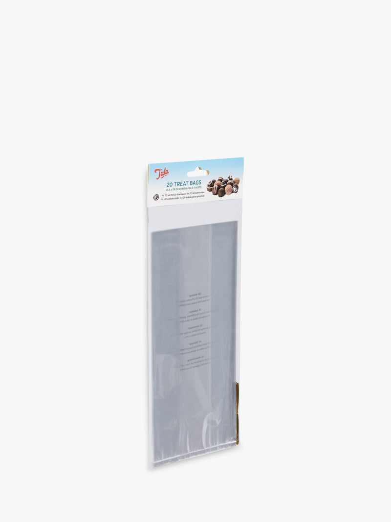 Tala treat bags with gold twist ties pack of 20, imported from the UK