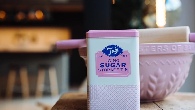 Tala caster sugar storage tin yellow cream - British product