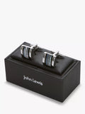 John Lewis striped mother of pearl and onyx cufflinks, imported from the UK