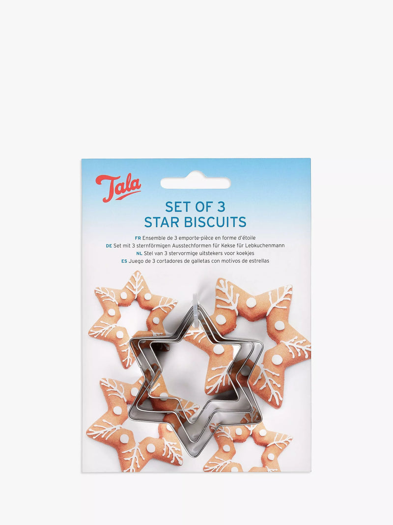Tala stainless steel star cookie cutters set of 3 - British product