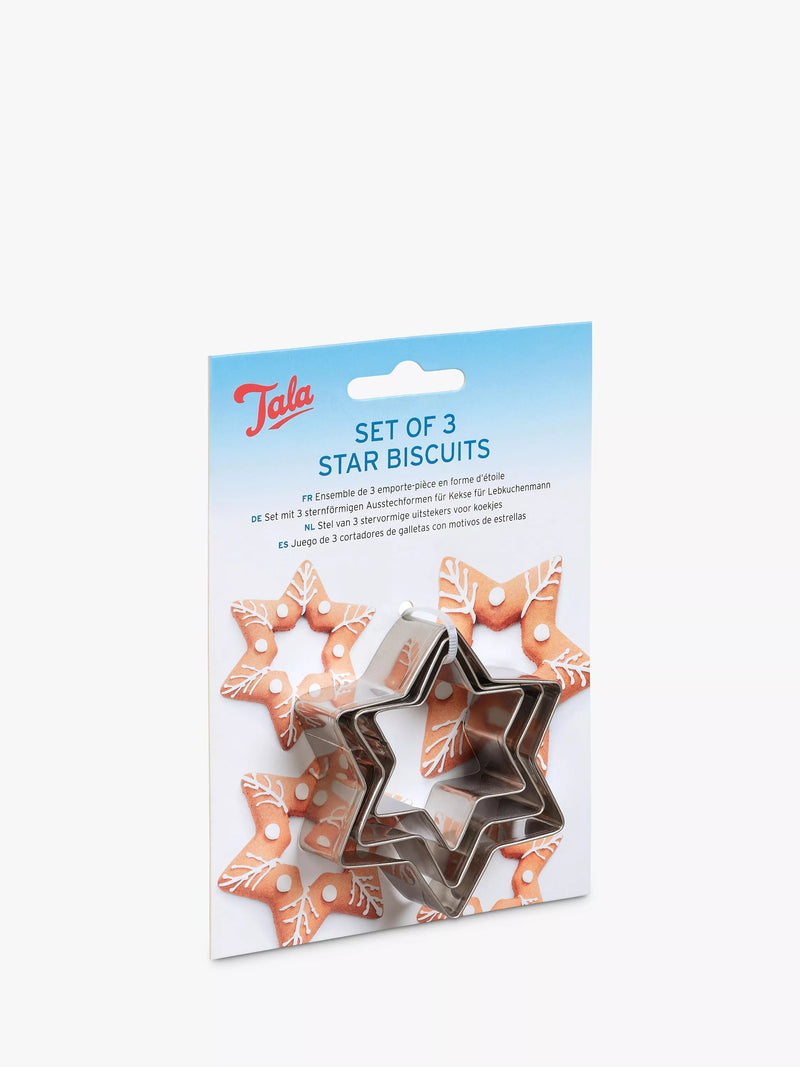 Tala stainless steel star cookie cutters set of 3 - British product