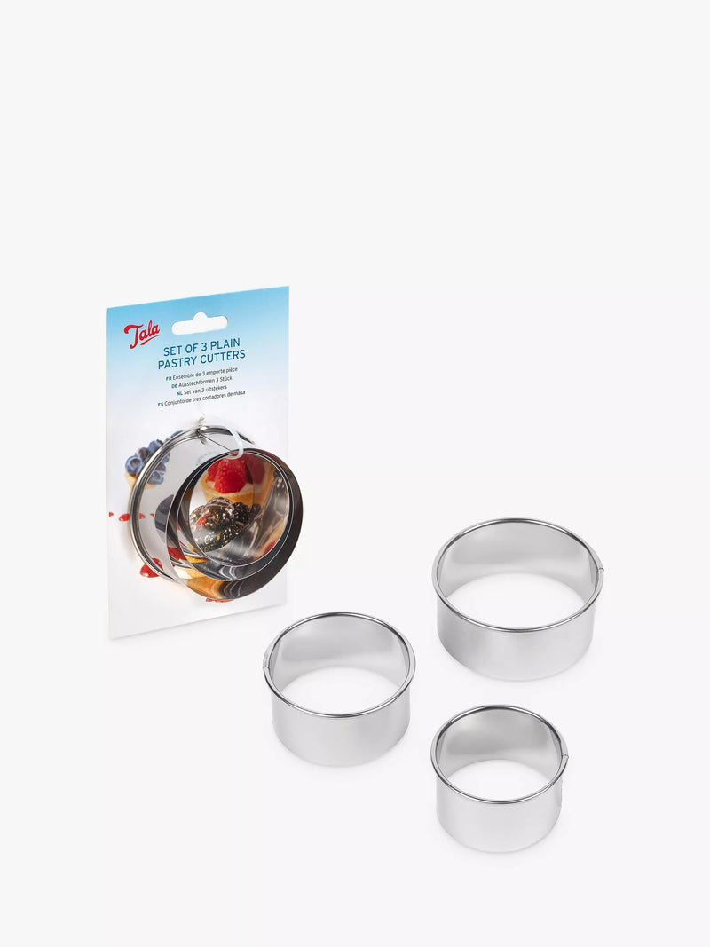 Tala stainless steel round cutters set of 3, imported from the UK