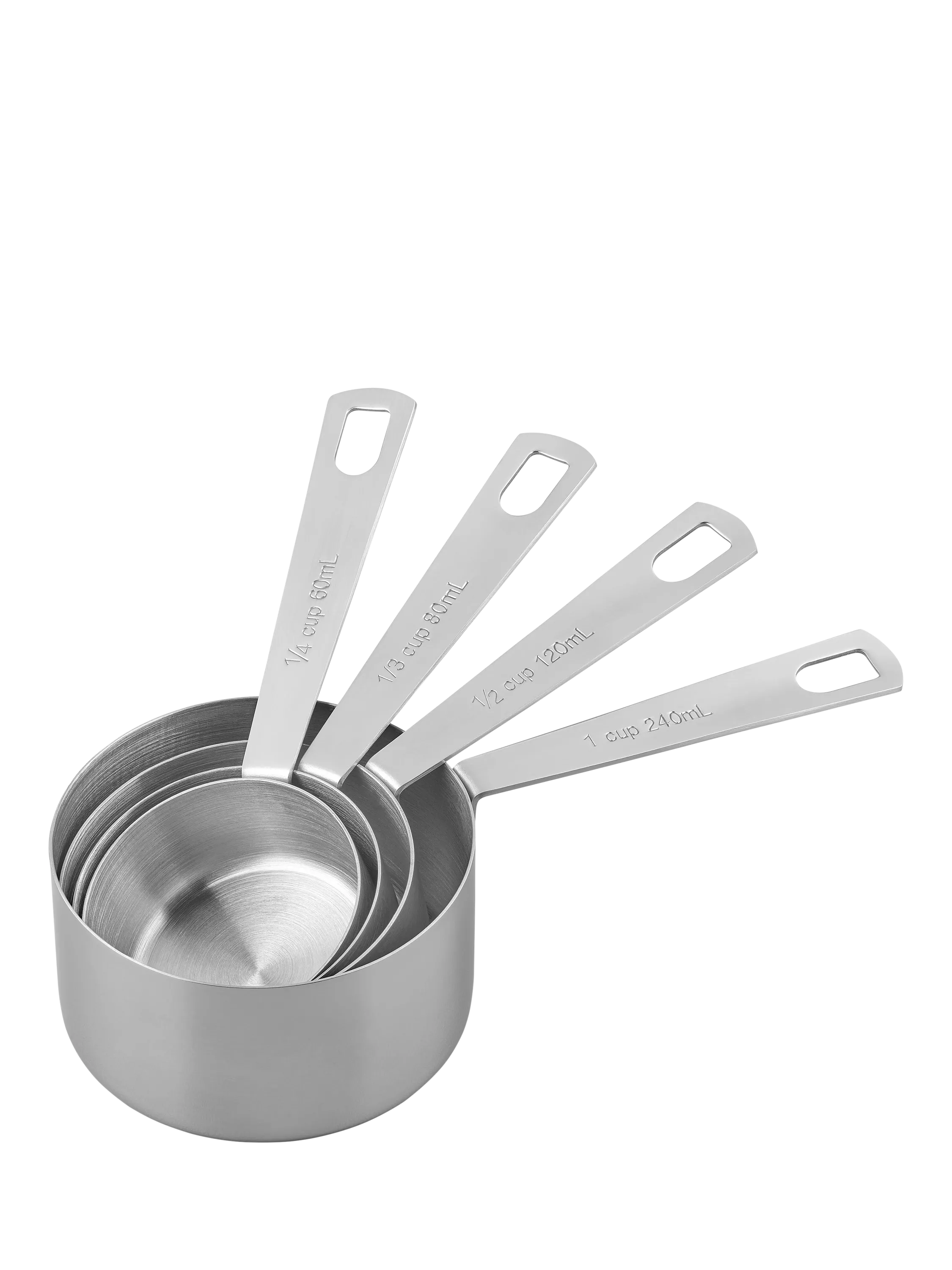 Tala stainless steel measuring cups, set of four with metric and imperial measurements (British brand)