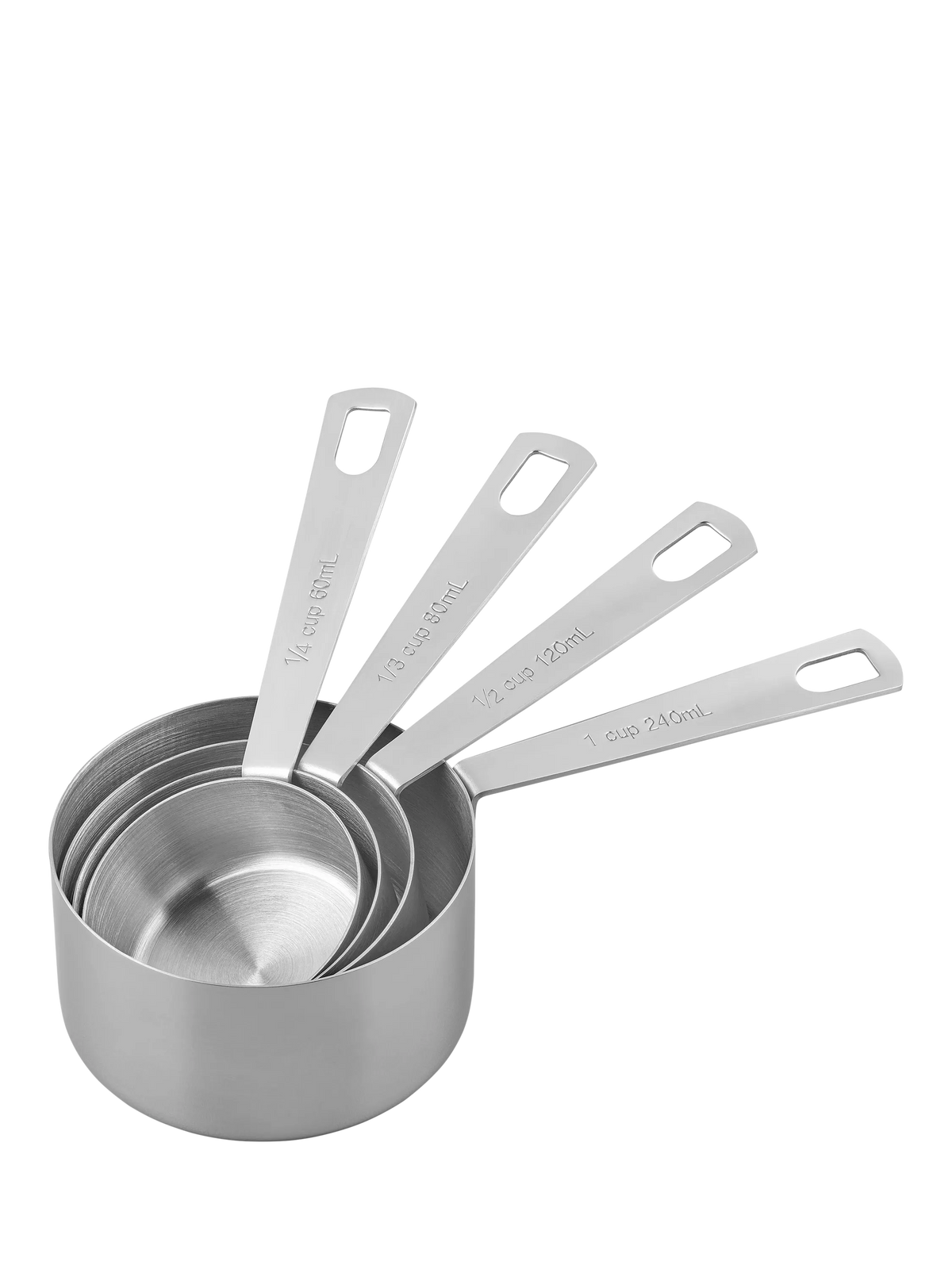 Tala stainless steel measuring cups, set of four with metric and imperial measurements (British brand)