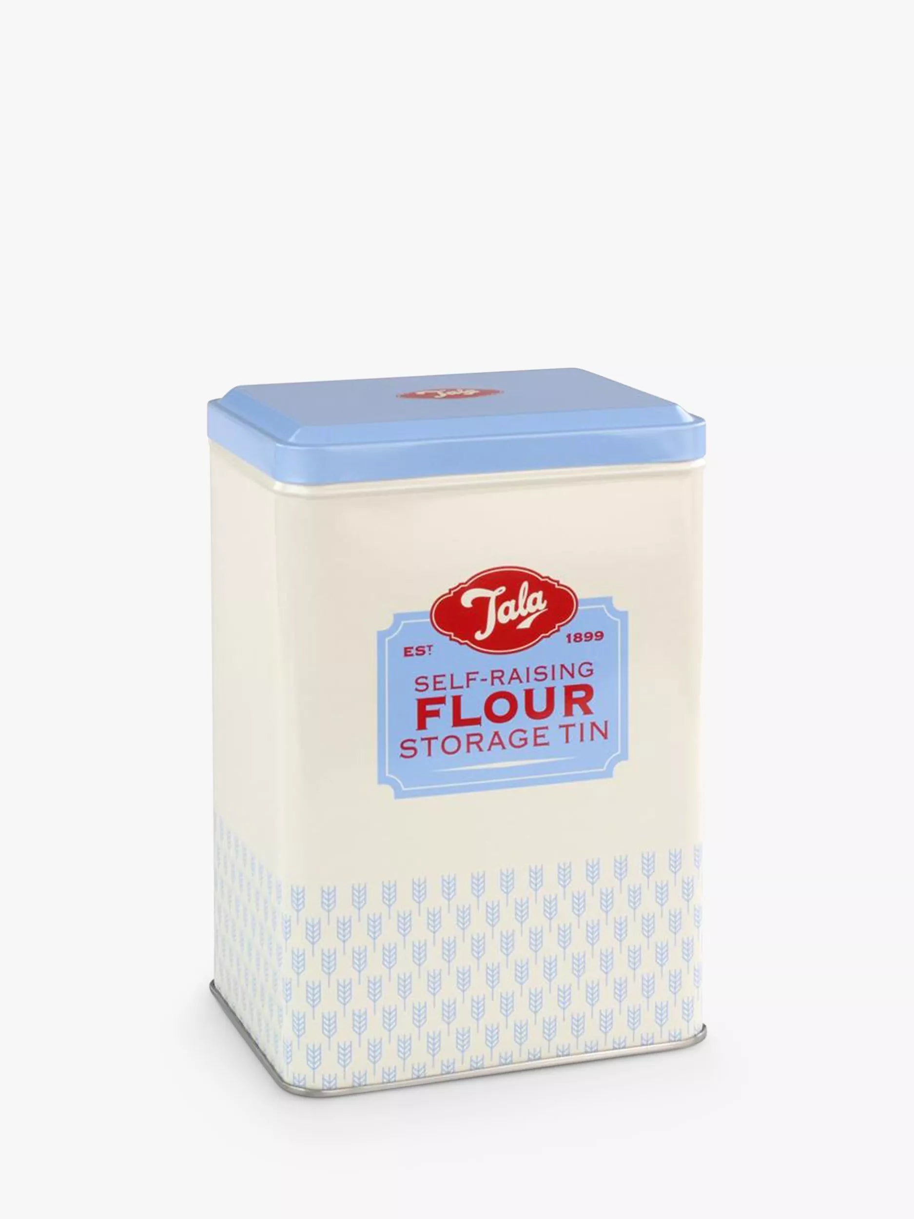 Tala self-raising flour storage tin pale blue cream, UK version