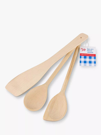 John Lewis Tala Kitchen Utensils, Set of 3, FSC-Certified (Beech Wood)- Buy online at McGrocer