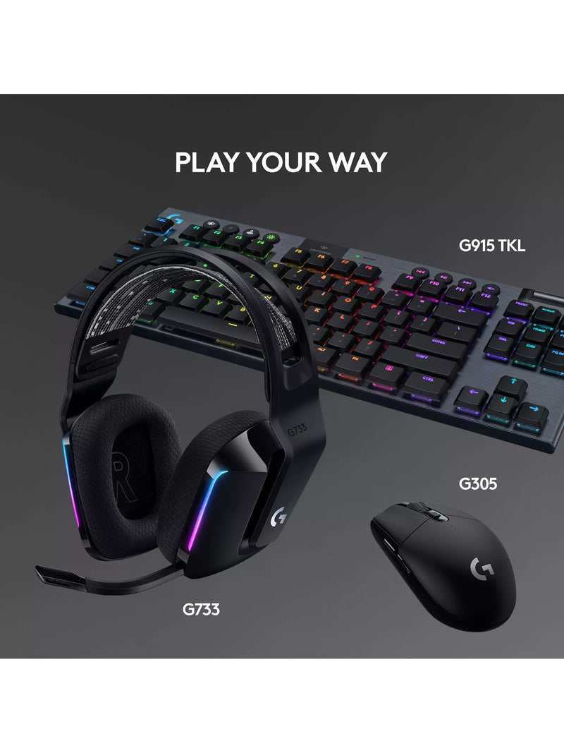 Logitech G733 Lightspeed Wireless Gaming Headset, Graphite