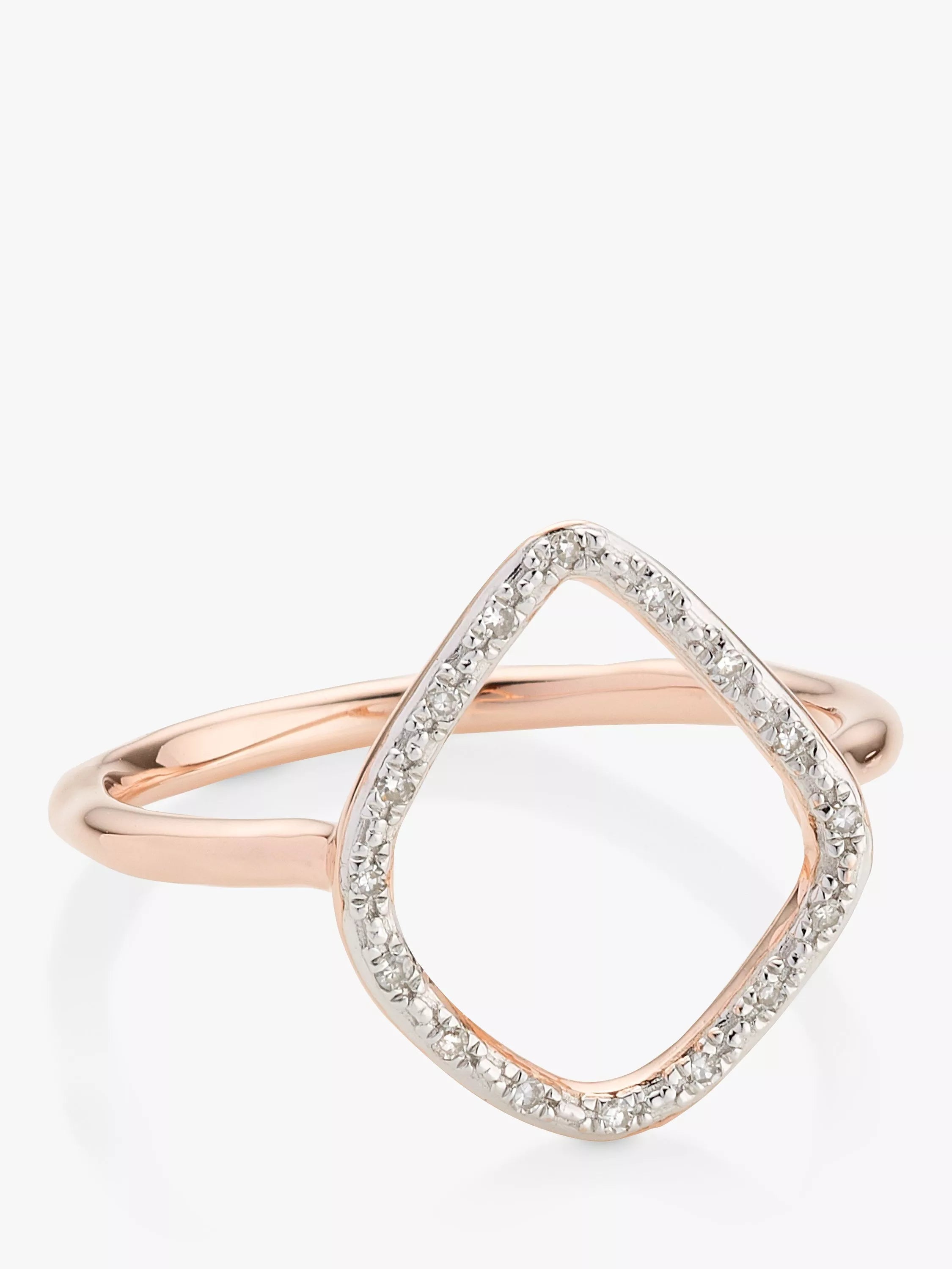 Monica Vinader Riva diamond hoop ring in rose gold, UK version