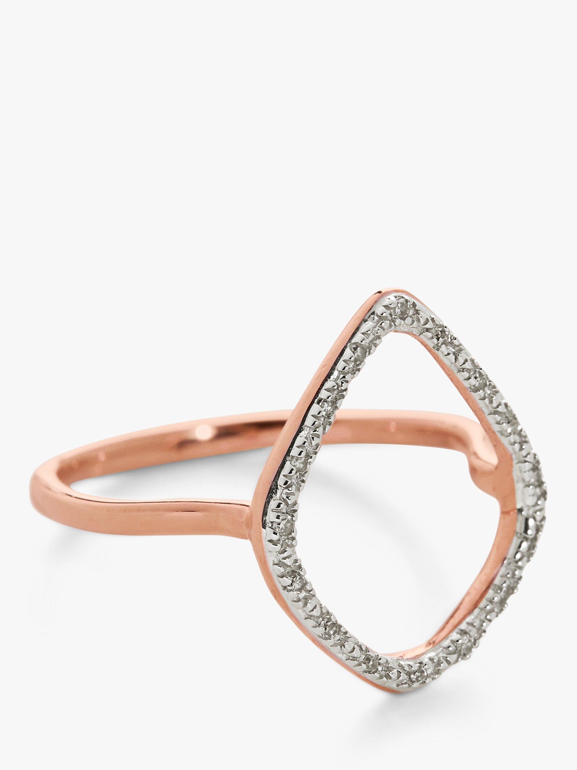 Monica Vinader Riva diamond hoop ring in rose gold, UK version