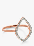 Monica Vinader Riva diamond hoop ring in rose gold, UK version