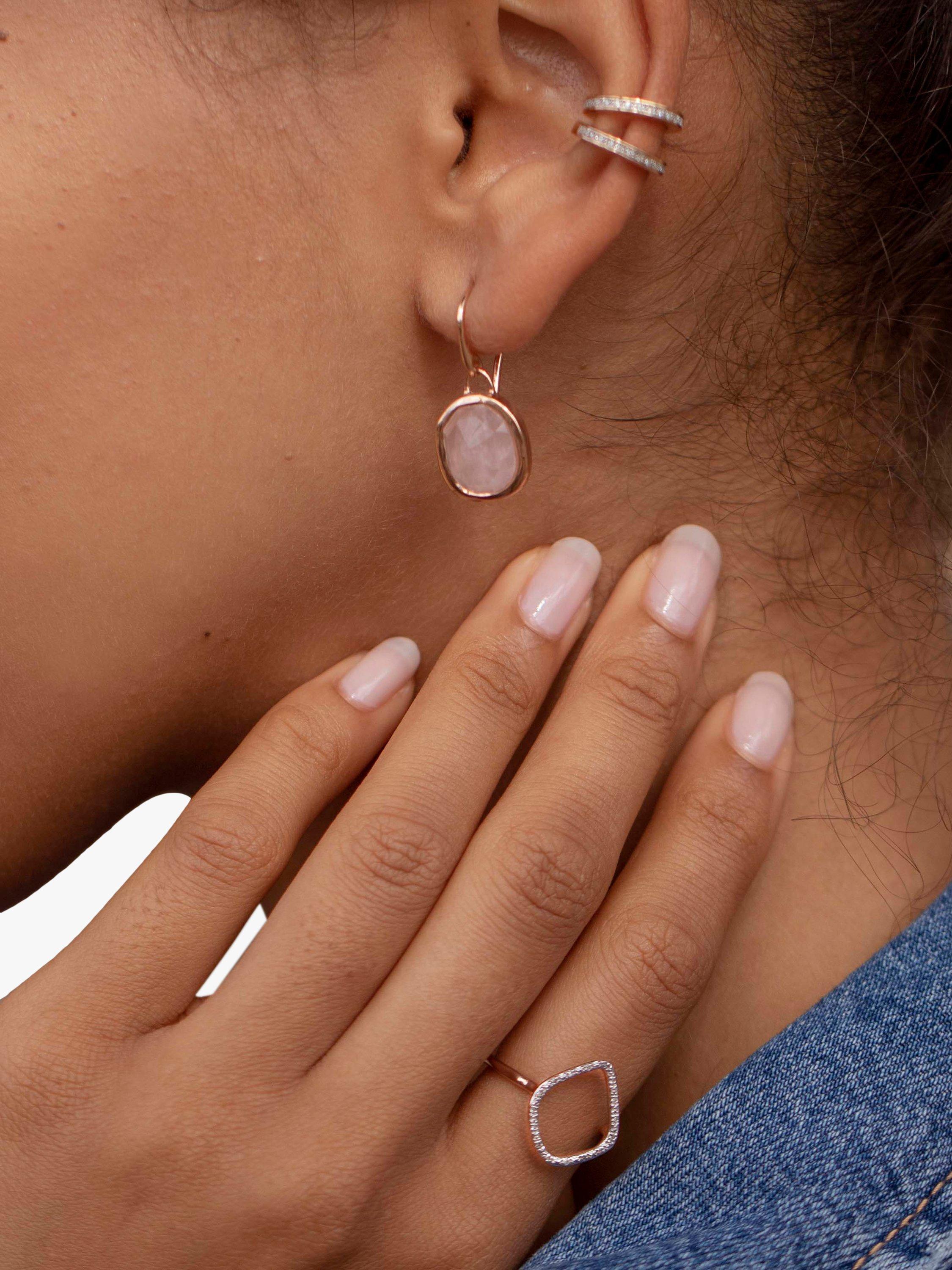 Monica Vinader Riva diamond hoop ring in rose gold, UK version