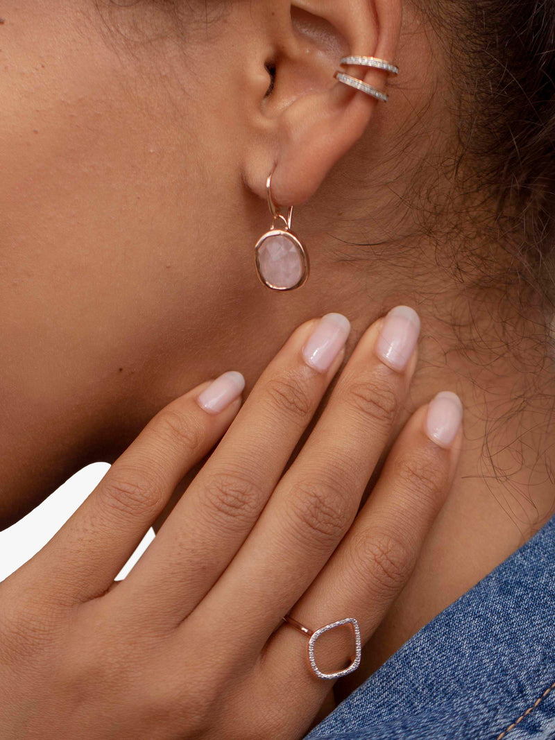Monica Vinader Riva diamond hoop ring in rose gold, UK version