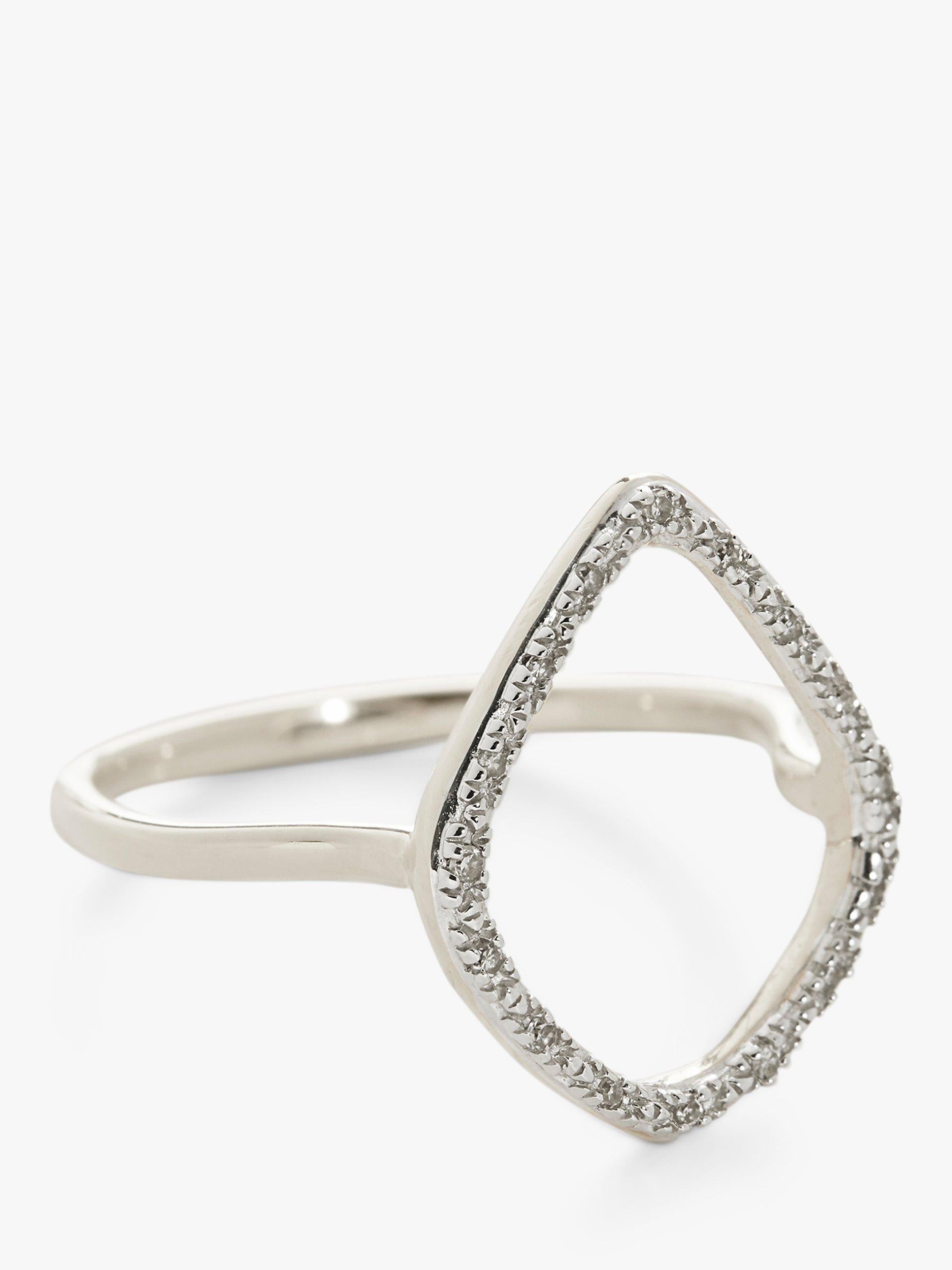 Monica Vinader Riva diamond hoop ring silver (British brand)