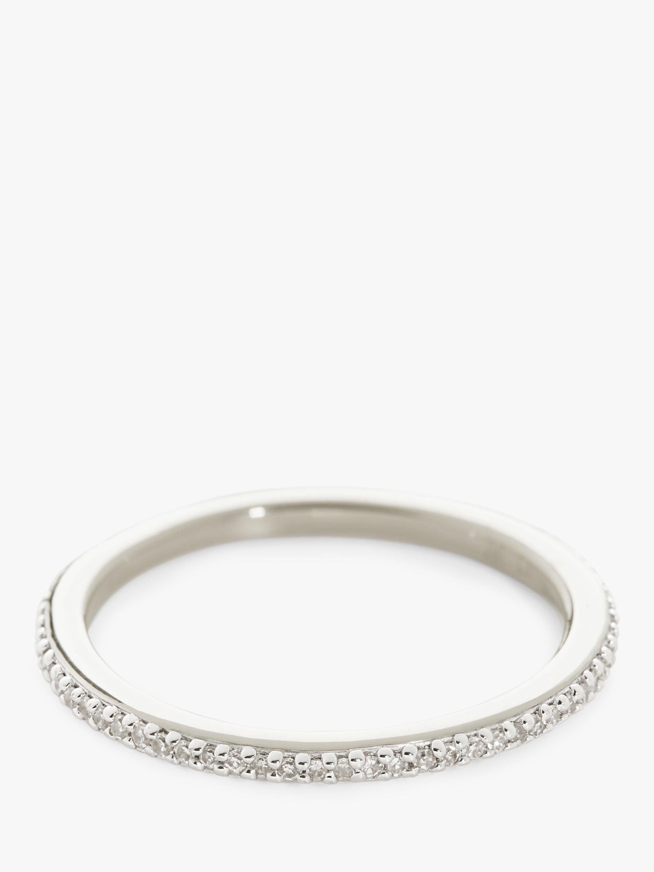 Monica Vinader skinny eternity diamond ring 0.18ct (British brand)