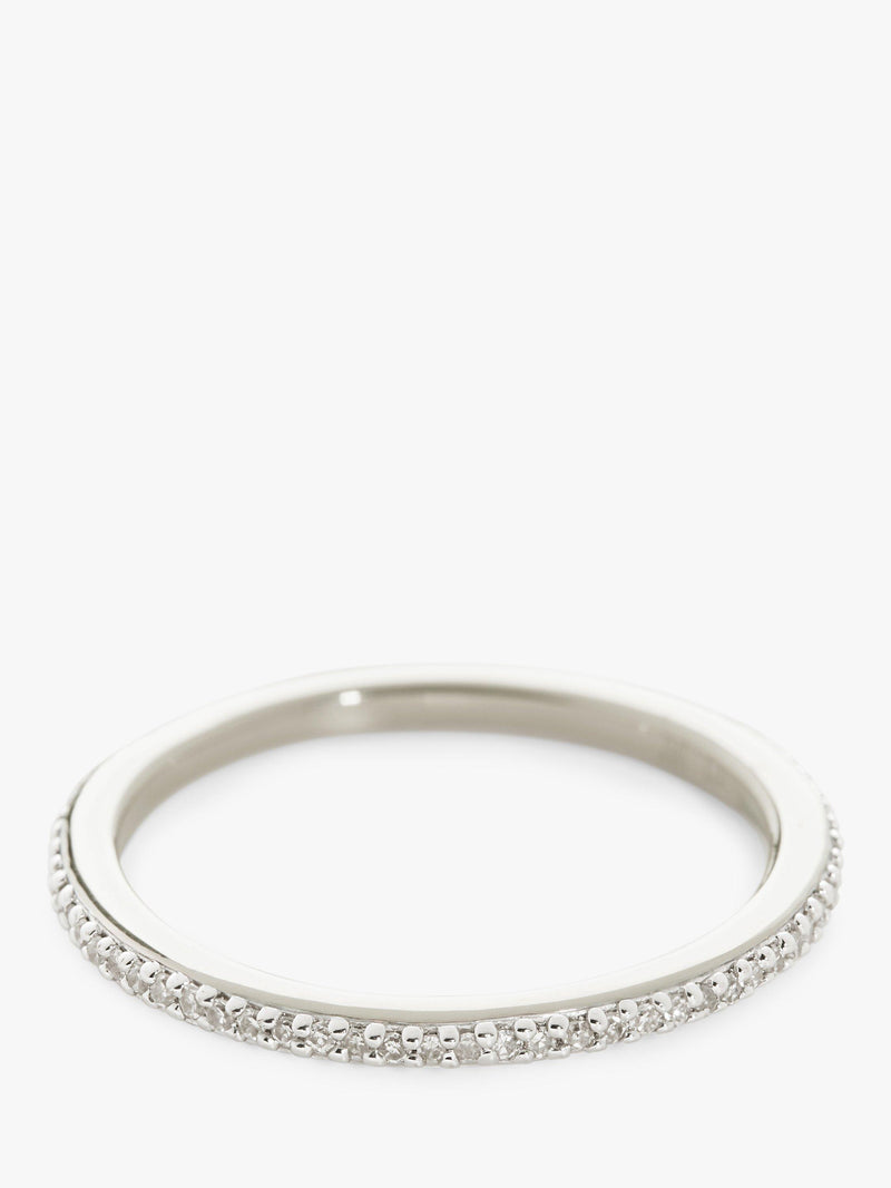 Monica Vinader skinny eternity diamond ring 0.18ct (British brand)