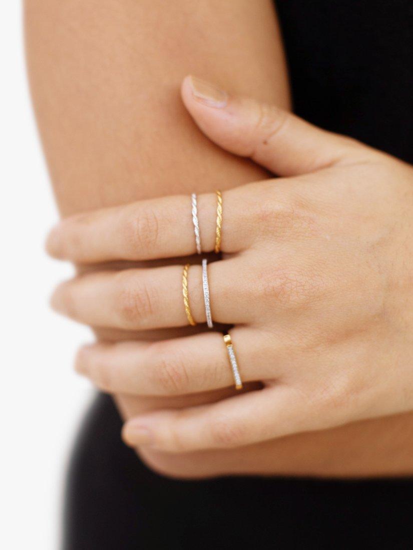 Monica Vinader skinny eternity diamond ring 0.18ct (British brand)