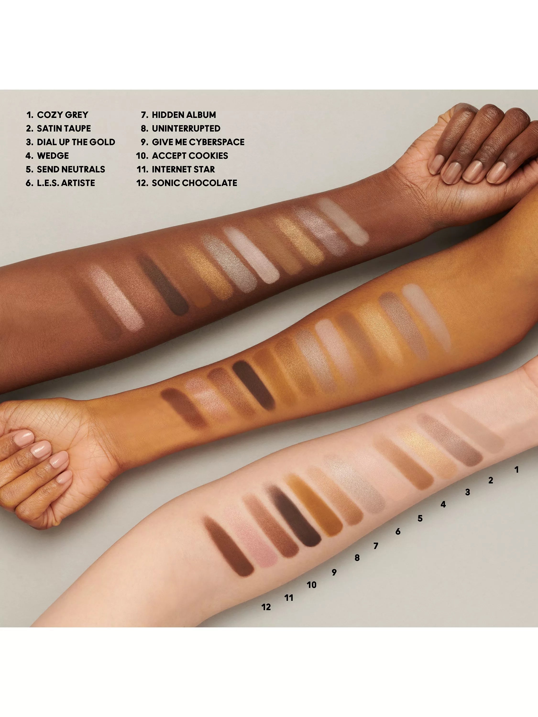 MAC Eyeshadow Palette Unfiltered Nudes 12-pan, imported from the UK