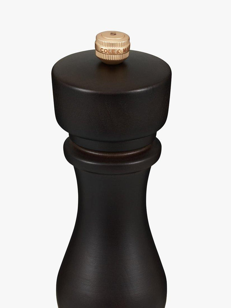 Cole & Mason beech wood salt mill 22cm chocolate, imported from the UK