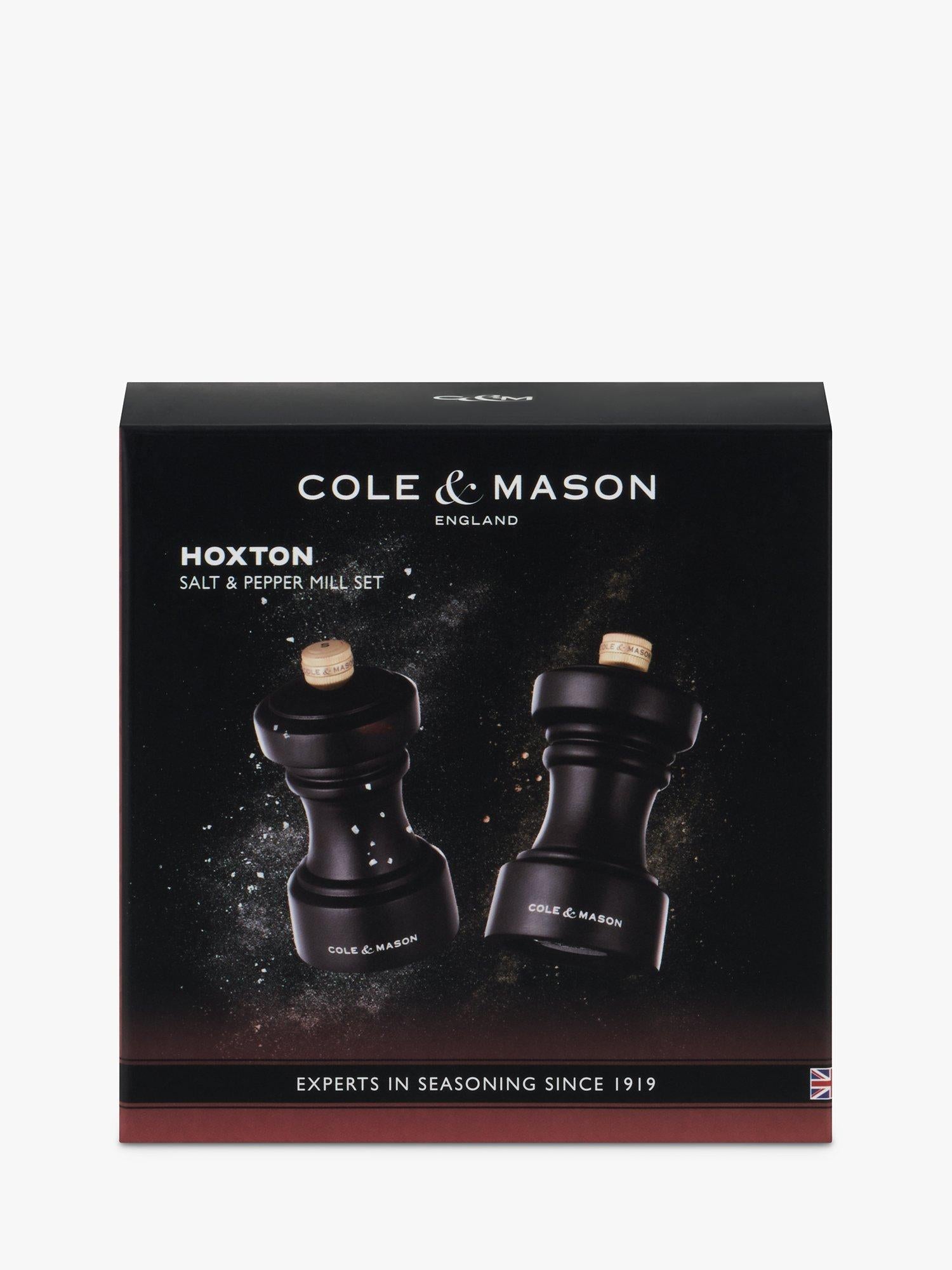 Cole & Mason chocolate beech wood salt and pepper mill gift set (British brand)