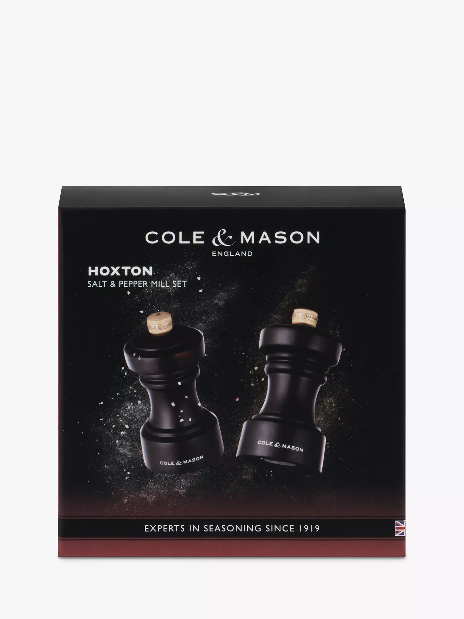 Cole & Mason chocolate beech wood salt and pepper mill gift set (British brand)