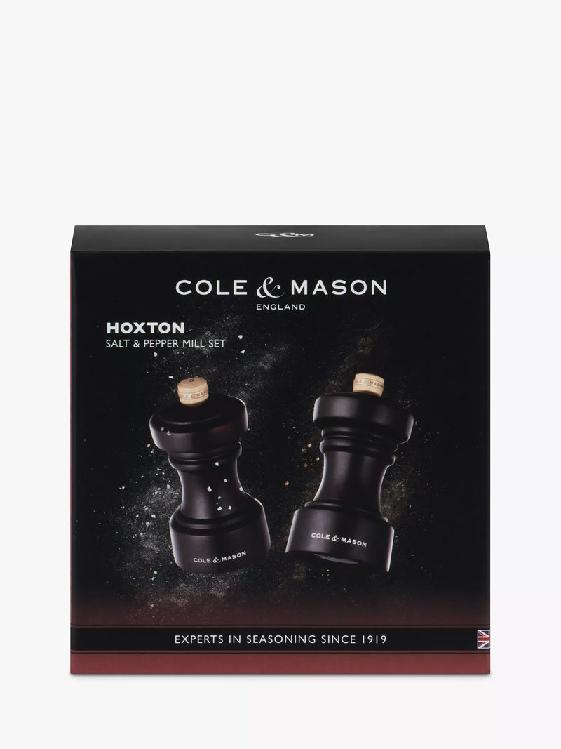 Cole & Mason chocolate beech wood salt and pepper mill gift set (British brand)