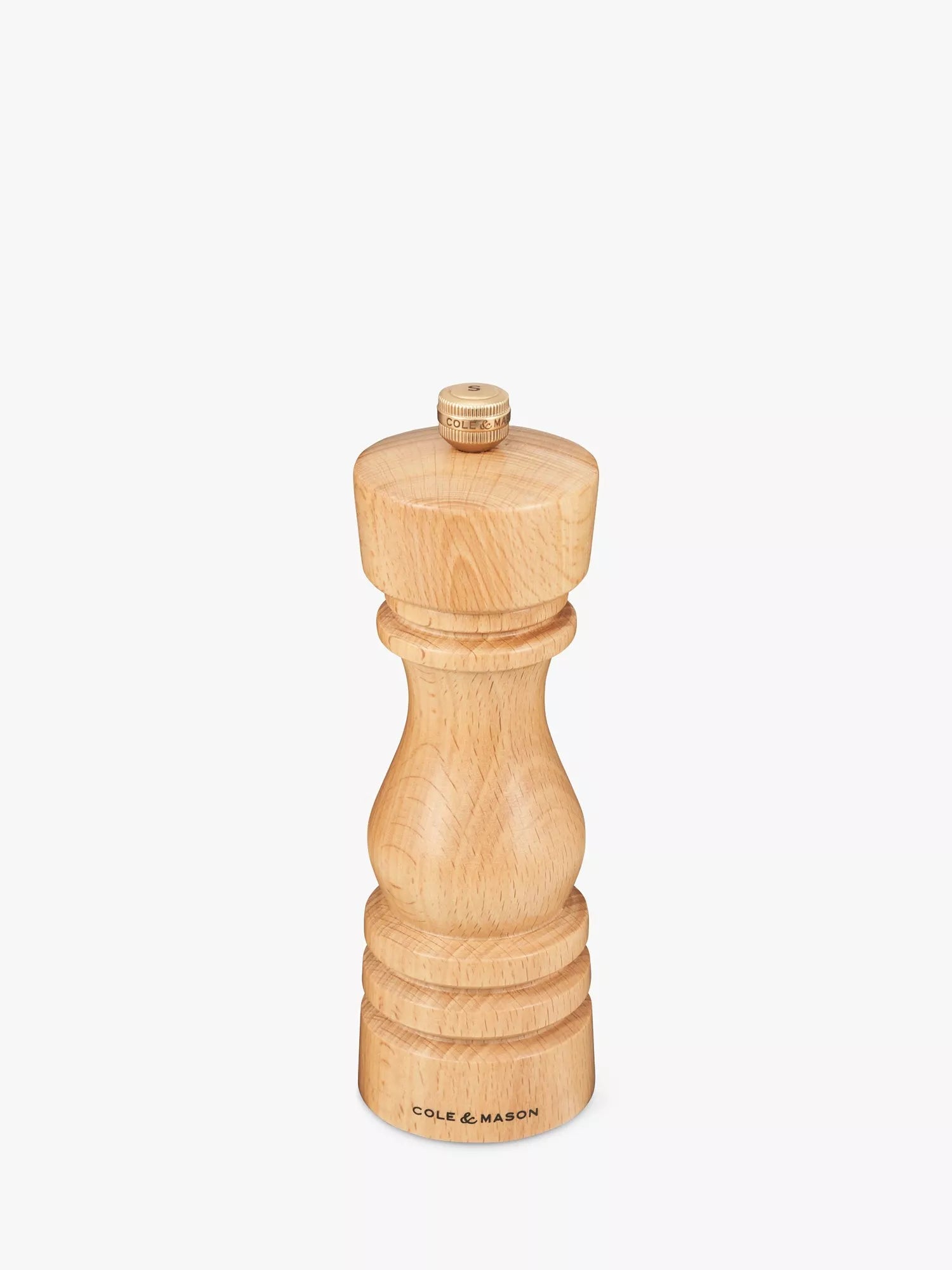 Cole & Mason London Precision+ beech wood salt mill 18cm, UK version