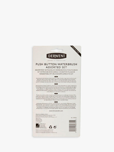 Derwent trykknapp akvarellpensler Sett med 4