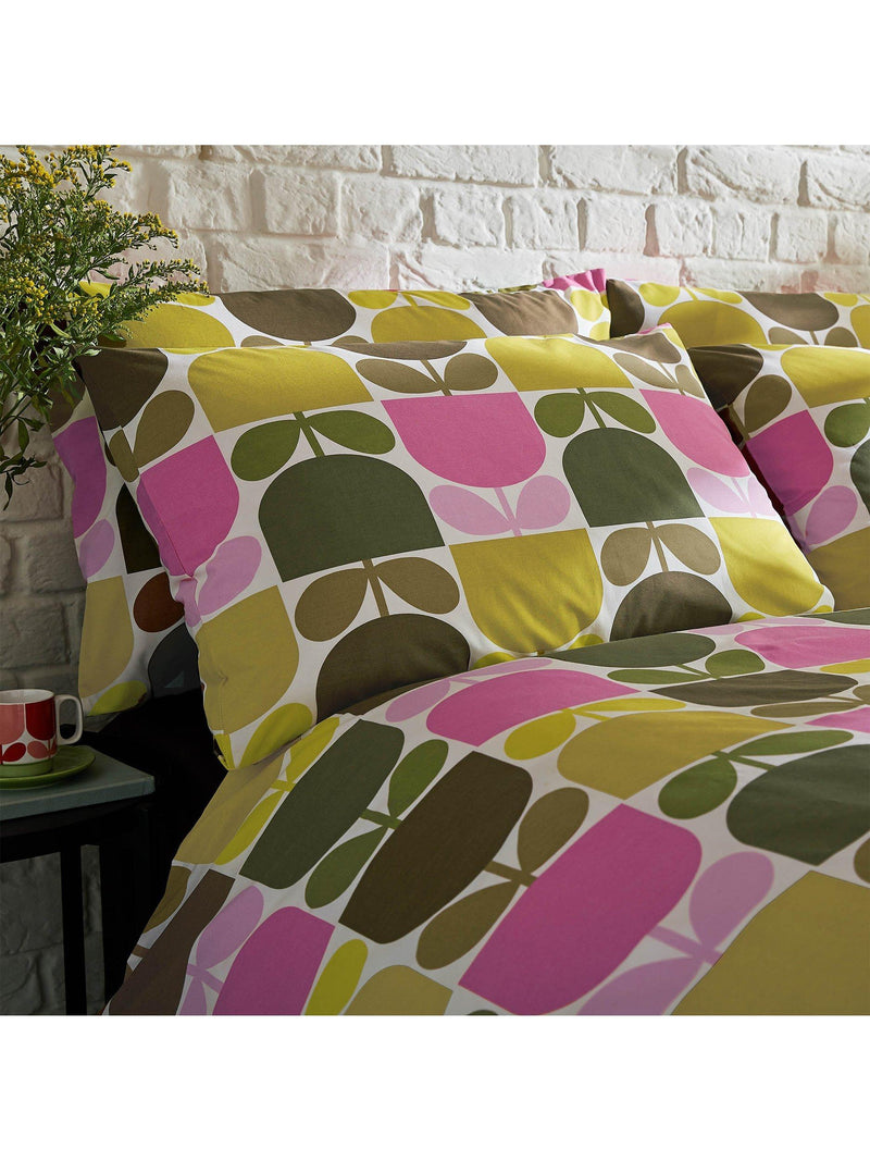 Orla Kiely multi block stem cotton duvet set super king - British product