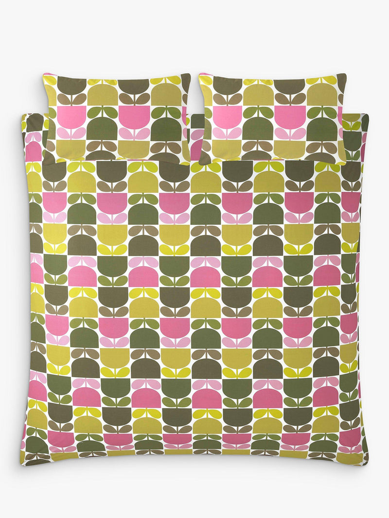 Orla Kiely multi block stem cotton duvet set super king - British product